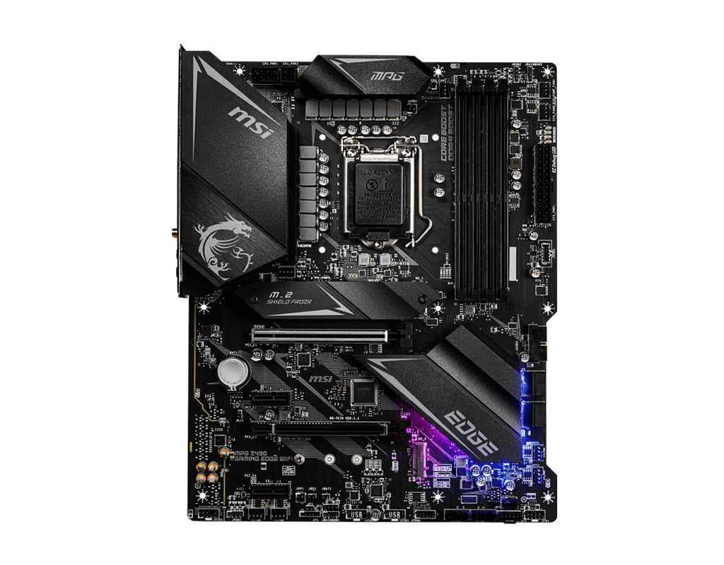 MSI MPG Z490 GAMING EDGE WIFI motherboard ATX LGA1200 Supports 10th 11th  CPU USB Gen2 Type C HDMI