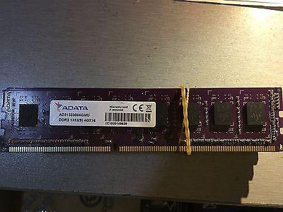 ADATA 4GB PC3 10600 4GB DDR3 1333MHz Speichermodul DIMM Desktop Memory