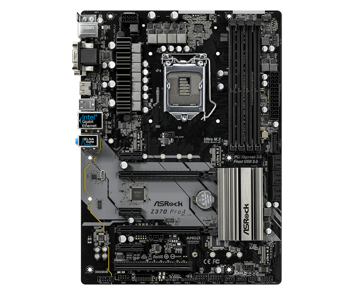 ASRock Z370 Pro4 LGA 1151 Z370 HDMI USB Ultra DDR4 ATX Motherboard