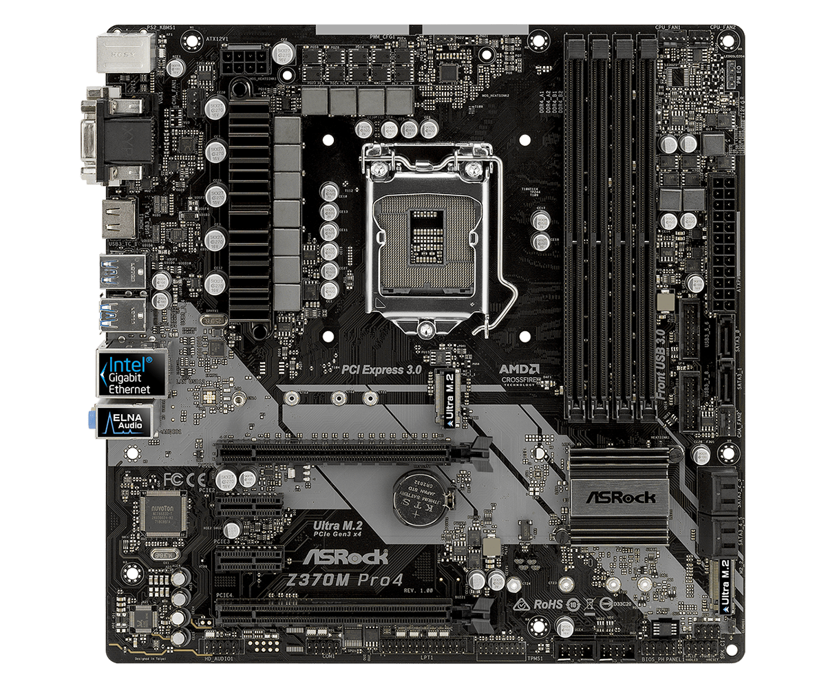 Intel Z370 Pro4 Motherboard ASRock Z370M Pro4 LGA 1151 Z370 HDMI