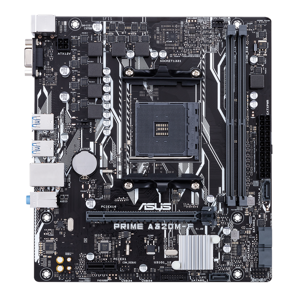 ASUS PRIME A320M-F motherboard AMD A320 Socket AM4 micro ATX VGA ddr4