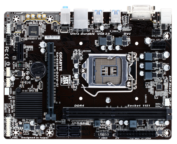 GIGABYTE GA-B150M-D2VX-SI LGA 1151 socket b150 motherboard M-ATX ddr4 usb3.0 dvi