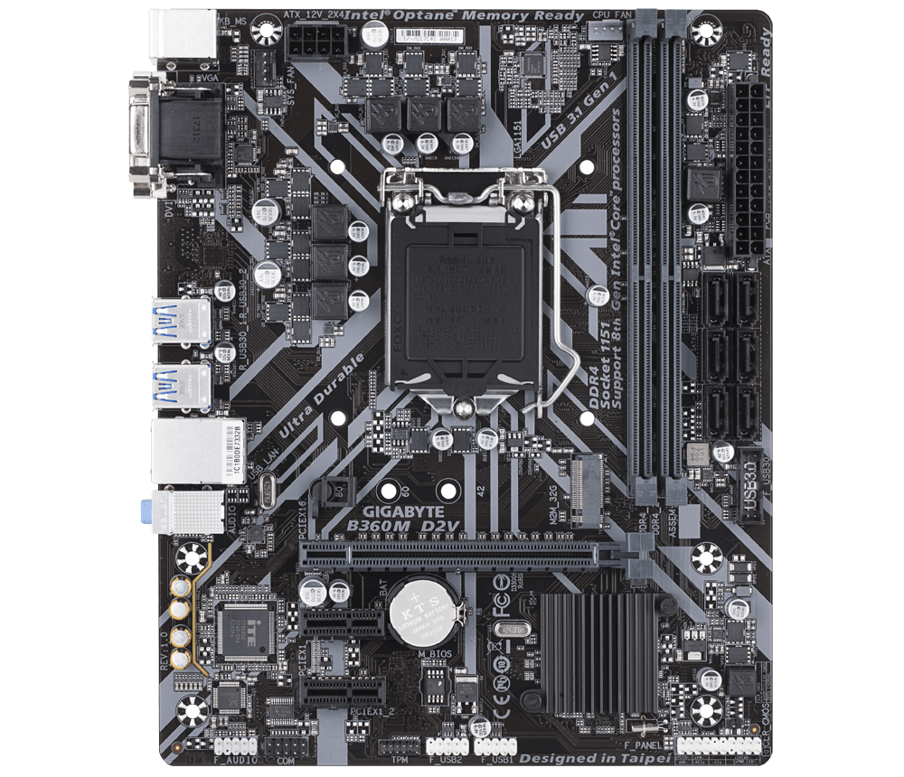 Gigabyte GA-B360M-D2V/Power Motherboard 1151 Supports 9th and 8th Gen Intel  DDR4