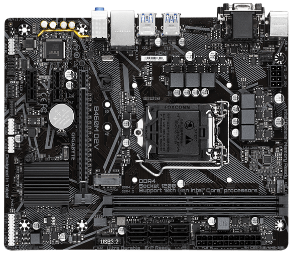 New arrival Gigabyte GA-B460M-D2V Motherboard 1200 Supports 10th Gen Intel DDR4 M.2 USB 3.2