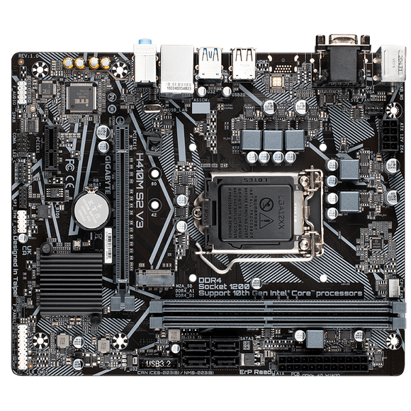 New arrival Gigabyte GA-H410M-S2 V2/V3 Motherboard 1200 Supports 10th Gen Intel DDR4 M.2 vga