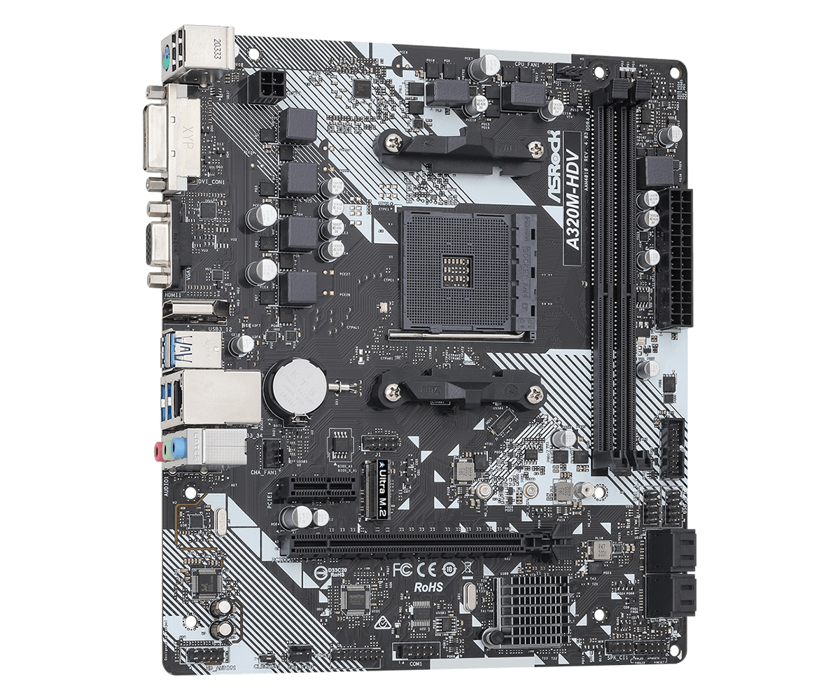 Tax-free ASRock A320M-HDV R4.0 AM4 A320 SATA3 1 Ultra M.2 USB 3.1