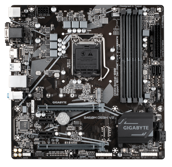 Gigabyte B460M DS3H V2 Motherboard 1151 Supports 10th 11th Gen PCIe Gen3 x4 M.2 DDR4 USB 3.1