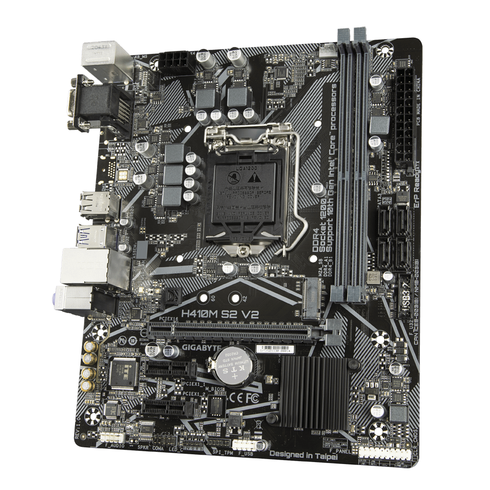 Gigabyte GA-H410M-S2 V2/V3 Motherboard 1200 Supports 10th Gen Intel DDR4  vga