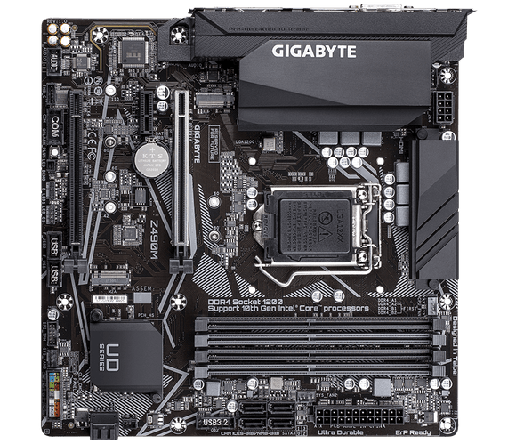 Gigabyte Z490M Motherboard 1200 Supports 10th 11th Gen PCIe Gen3 x4 M.2 Micro ATX 24.4cm x 24.4cm