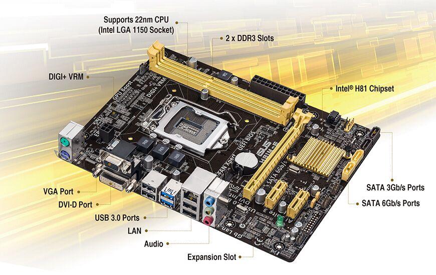 H81M-E/H81M-K Motherboards ASUS 1150 socket ddr3 M-ATX H81 VGA DVI