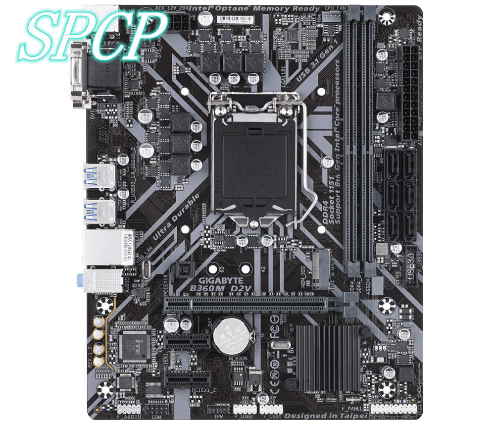 Gigabyte GA-B360M-D2V/Power Motherboard 1151 Supports 9th and 8th Gen Intel  DDR4