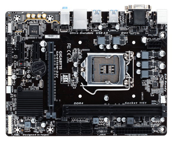 GIGABYTE GA-B150M-D2V LGA 1151 socket b150 motherboard M-ATX ddr4 usb3.0 Dvi Vga