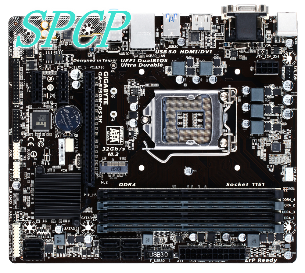 GIGABYTE GA-B150M-DS3H LGA 1151 socket INTEL Micro-ATX Motherboard ddr4  memory slots