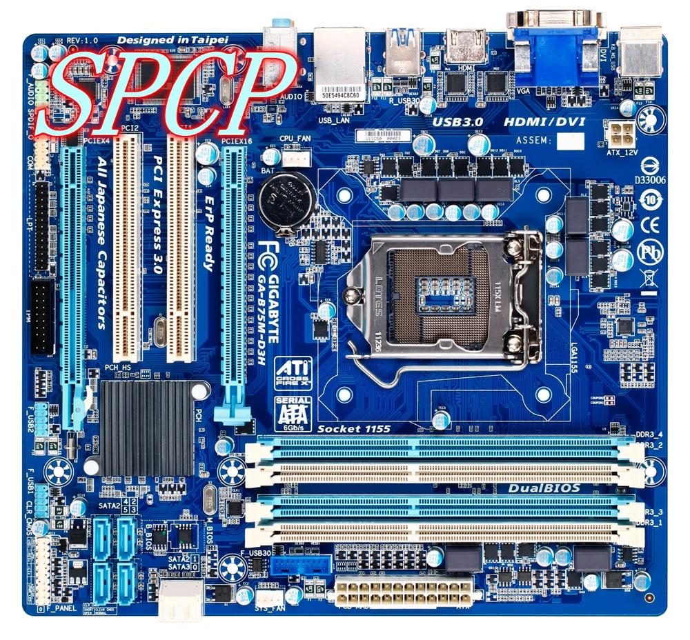 Gigabyte GA-B75M-D3H computer motherboard,1155socket,ddr3,ATX,B75