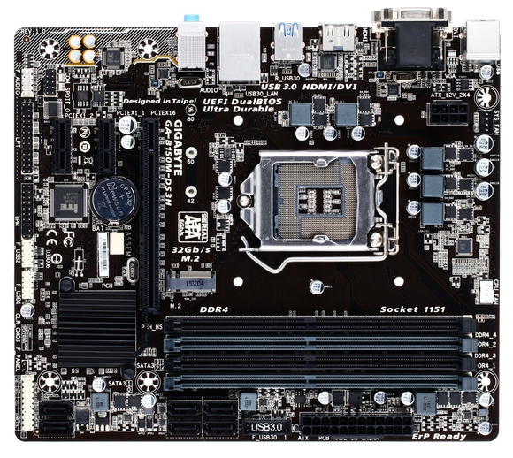 GIGABYTE GA-B150M-DS3H LGA 1151 socket INTEL Micro-ATX Motherboard ddr4 usb3.0 M.2 4 memory slots